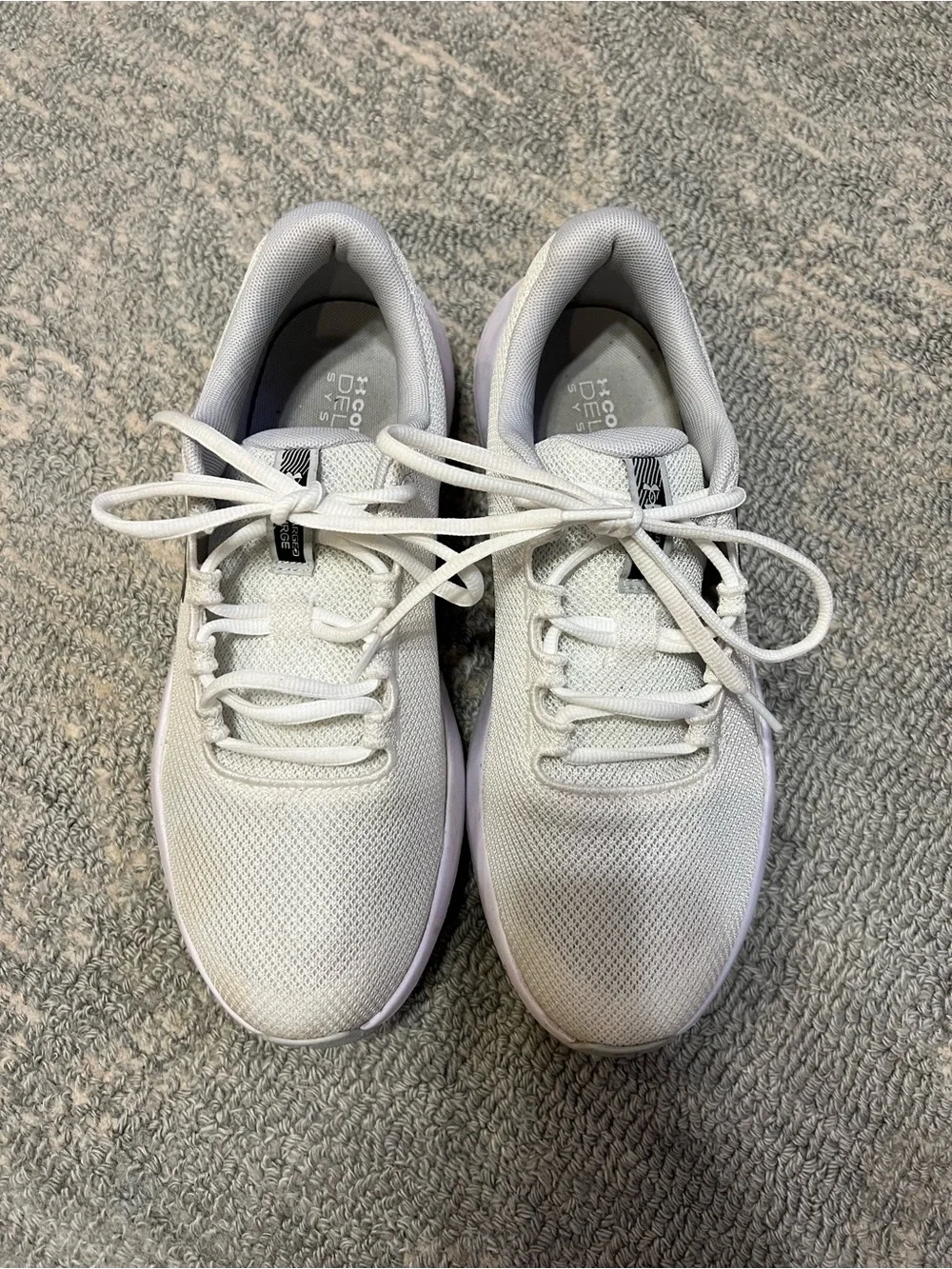 Under Armour White & Light Gray Mesh Running Shoes